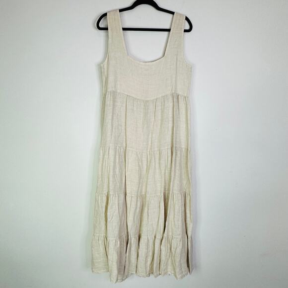 Beachwood Baby The Willow Dress - Moon Willow color -  Linen Maxi Dress L - Picture 5 of 7